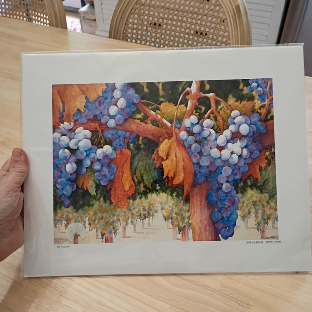 NEW Sue Archer Between Vine & Wine Fine Art Giclee Reproduction Watercolor Print